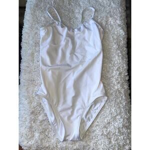 Balera Child Sz. L White Thin Strap Leotard. Classic, Excellent Condition